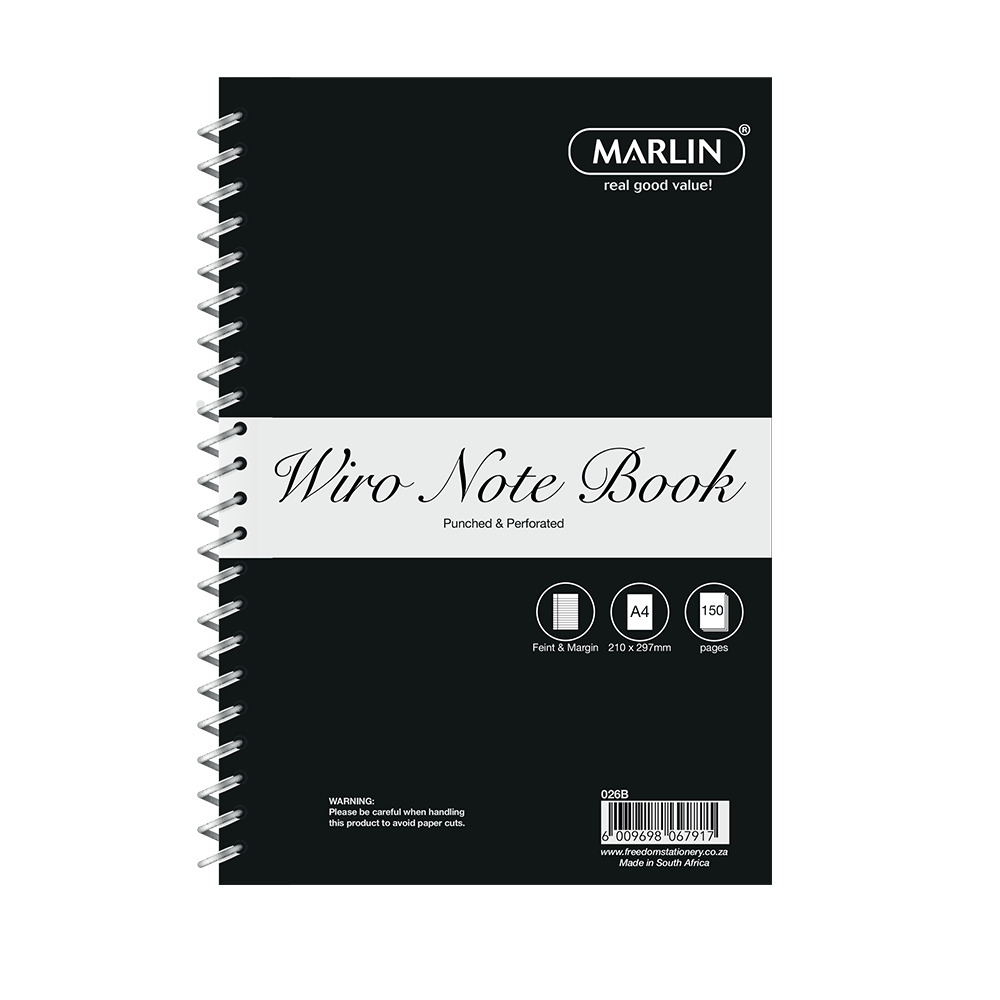 Freedom A4 150 Page Side Spiral Notebook Punched & Perforated