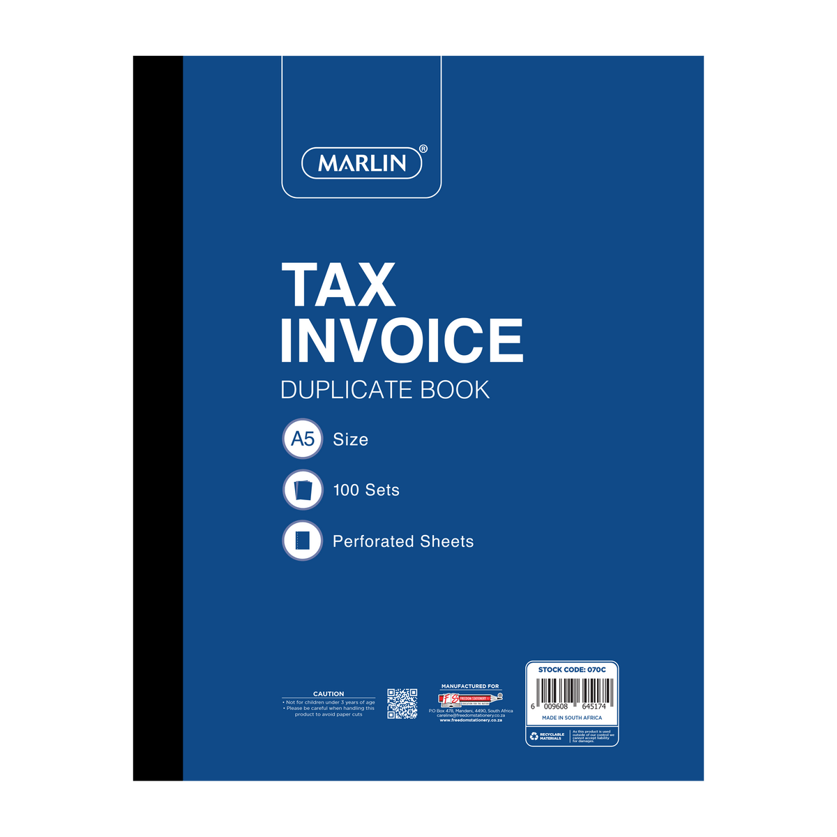 Freedom Marlin A5 Invoice Duplicate Book