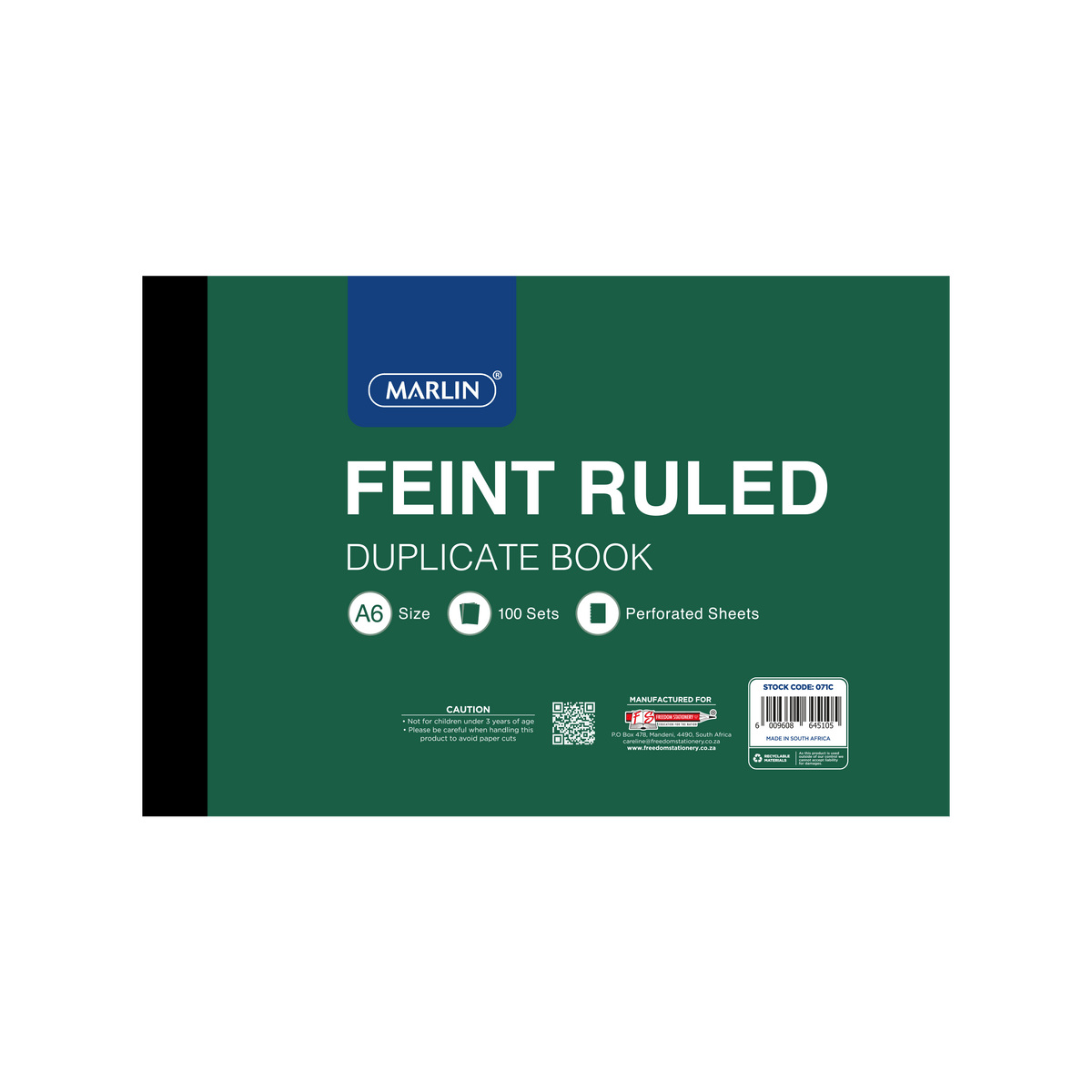 Freedom Marlin A6 Feint Duplicate Book