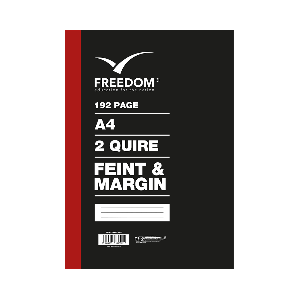 Freedom A4 192 Page Feint & Margin Counter Book