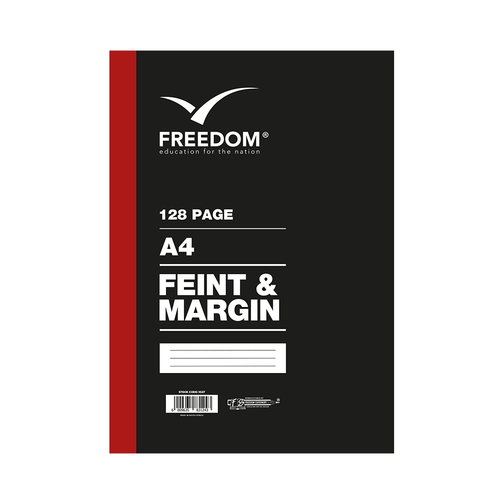 Freedom A4 128 Page Feint & Margin Counter Book