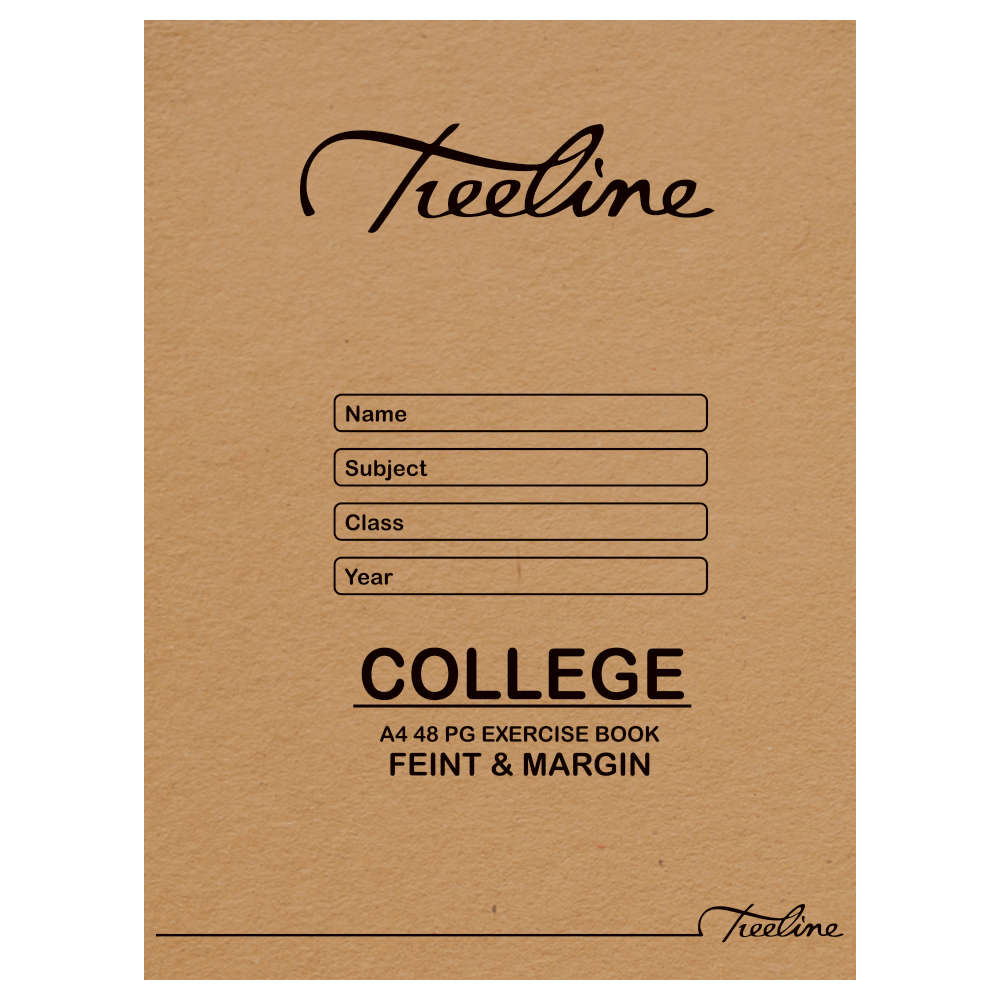 Treeline A4 48 Page Feint & Margin Exercise Book