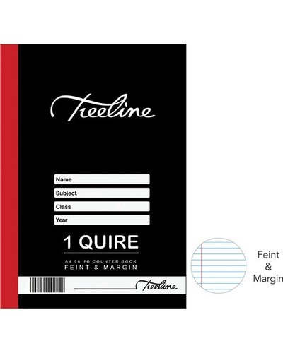 Treeline A4 96 Page Feint & Margin Counter Book