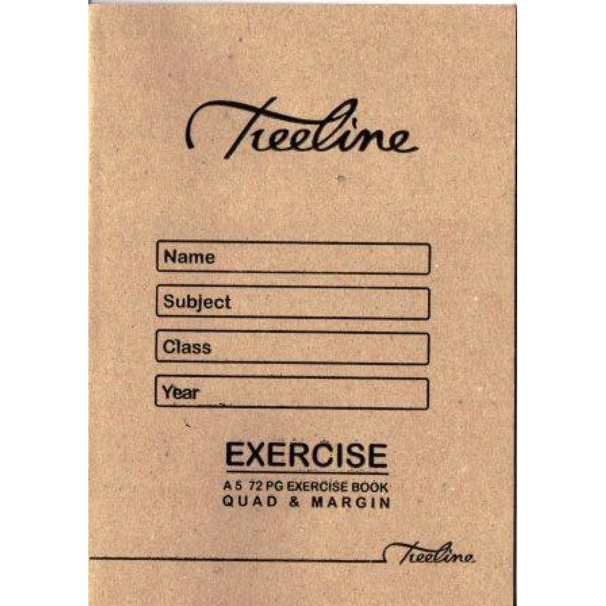 Treeline A5 72 Page Quad & Margin Exercise Book