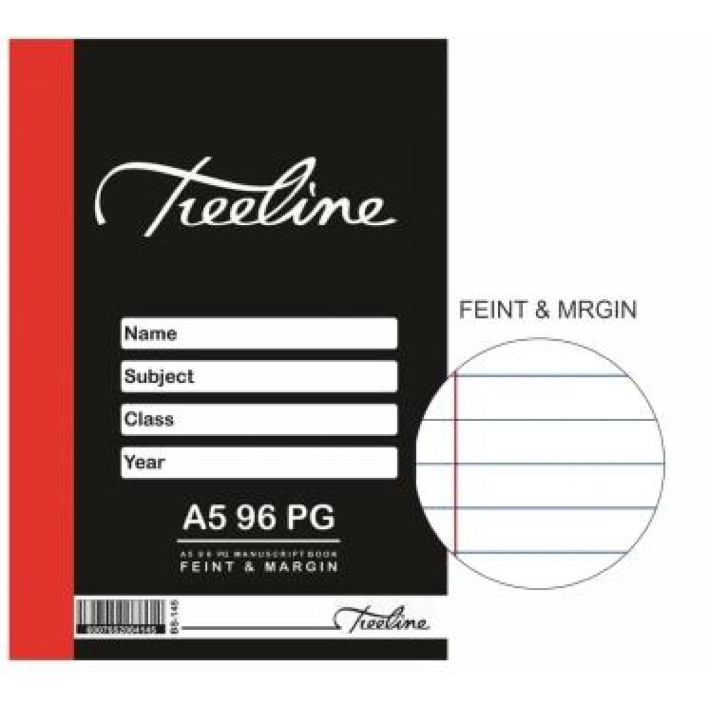 Treeline A5 96 Page Feint & Margin Manuscript Book