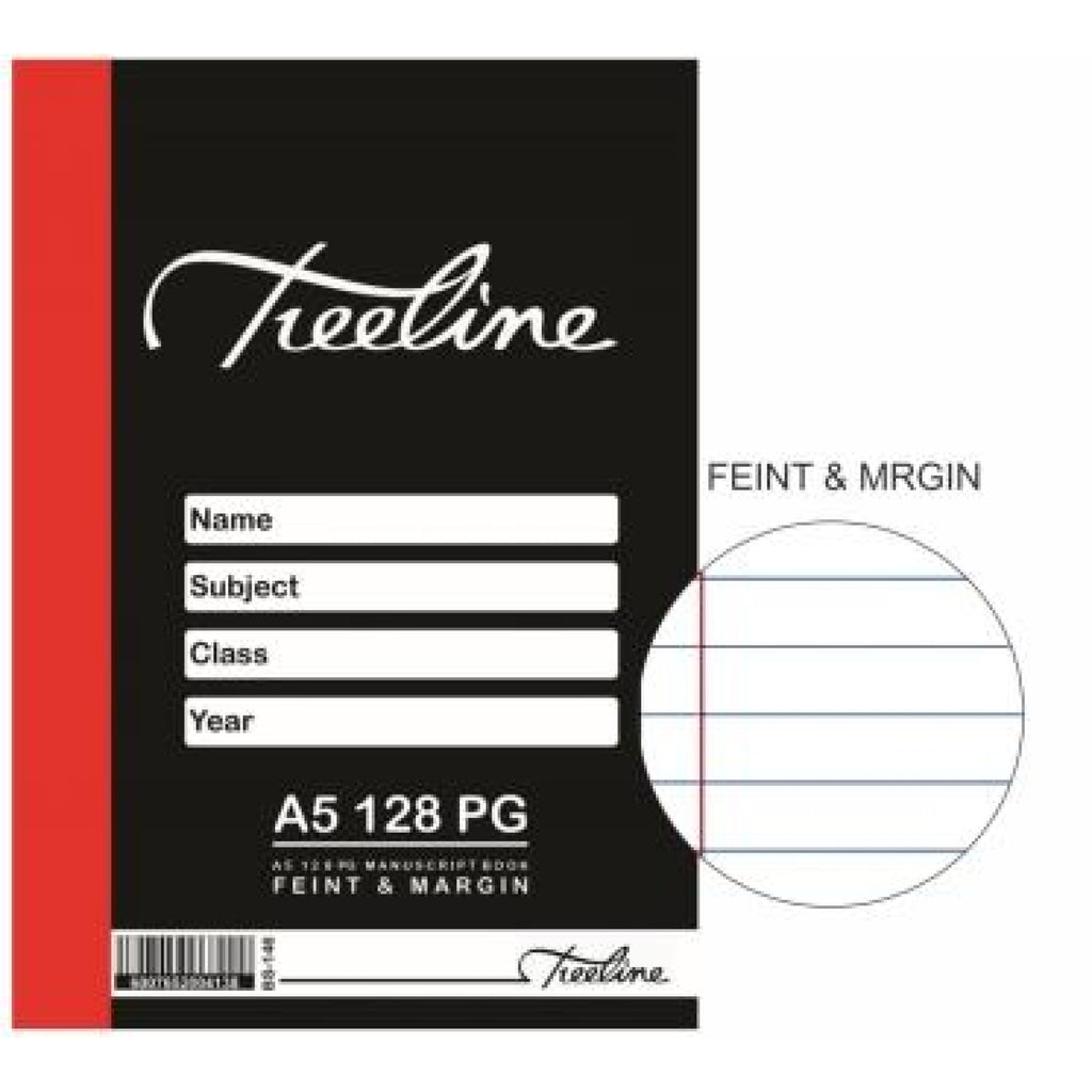 Treeline A5 128 Page Feint & Margin Manuscript Book