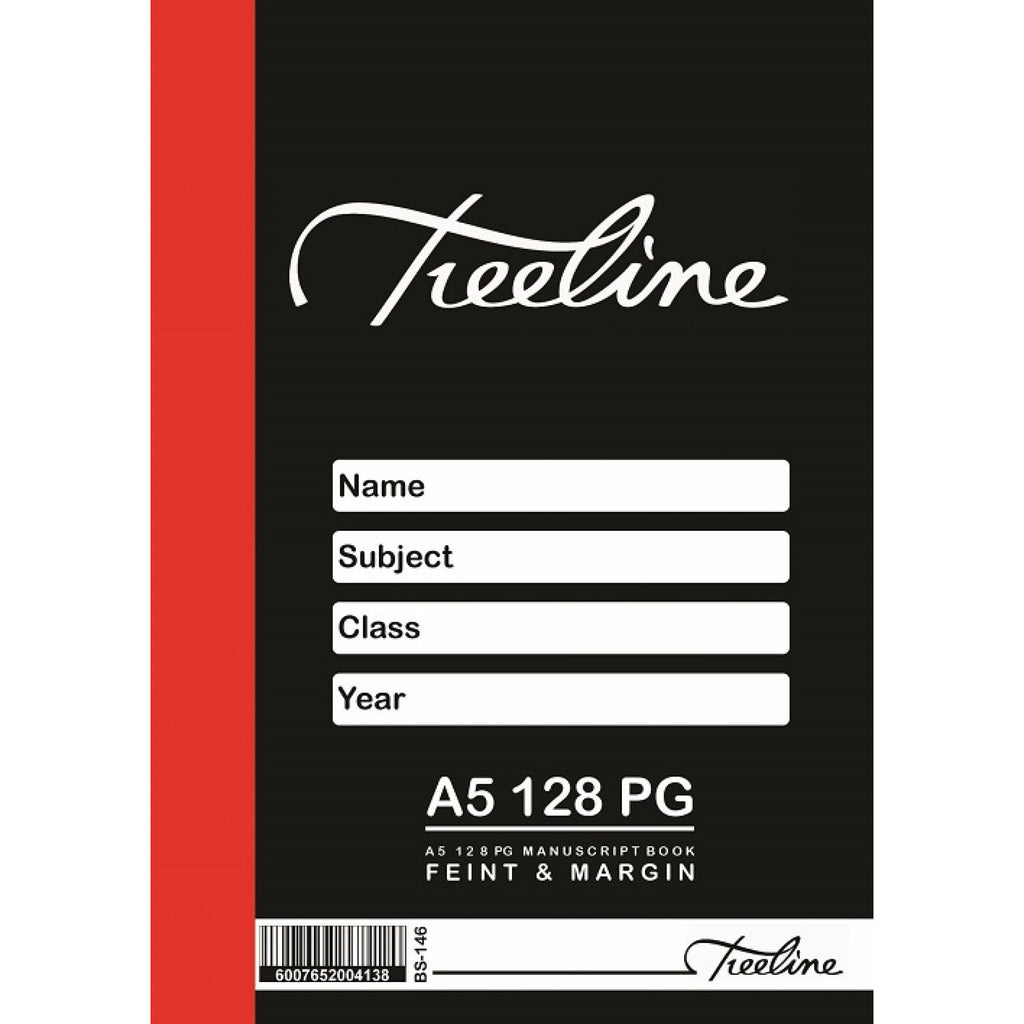 Treeline A5 128 Page Feint & Margin Manuscript Book
