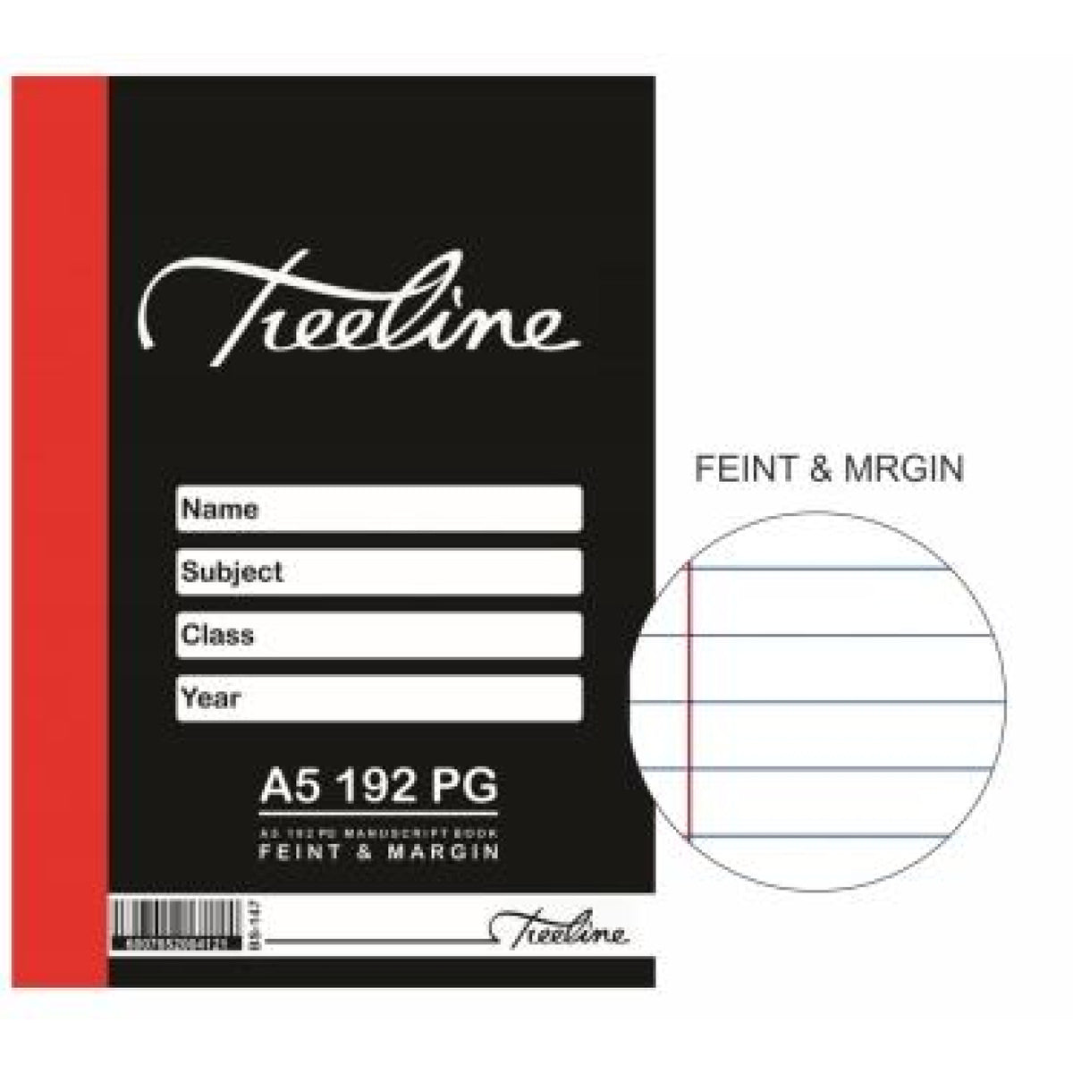 Treeline A5 192 Page Feint & Margin Manuscript Book