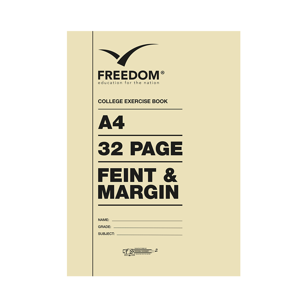 Freedom A4 32 Page Feint & Margin Exercise Book