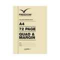 Freedom A4 72 Page Quad & Margin Exercise Book