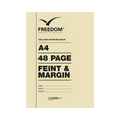 Freedom A4 48 Page Feint & Margin Exercise Book