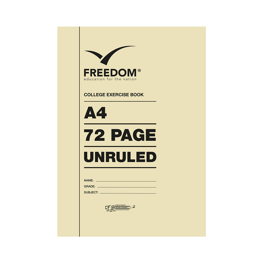 Freedom A4 72 Page Unruled Exercise Book