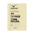 Freedom A4 72 Page 17mm Ruled Exercise Book
