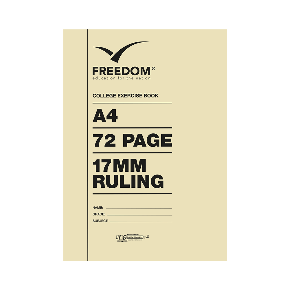 Freedom A4 72 Page 17mm Ruled Exercise Book