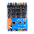 iWrite Gel Retractable Pens - Assorted Colours - Wallet of 8