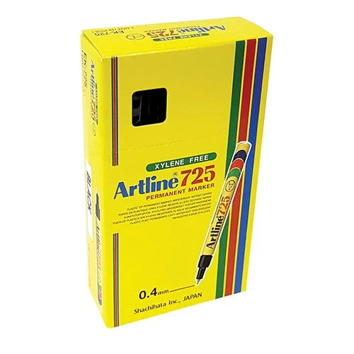 Artline EK-725 Extra Fine 0.4mm Permanent Marker - Box of 12