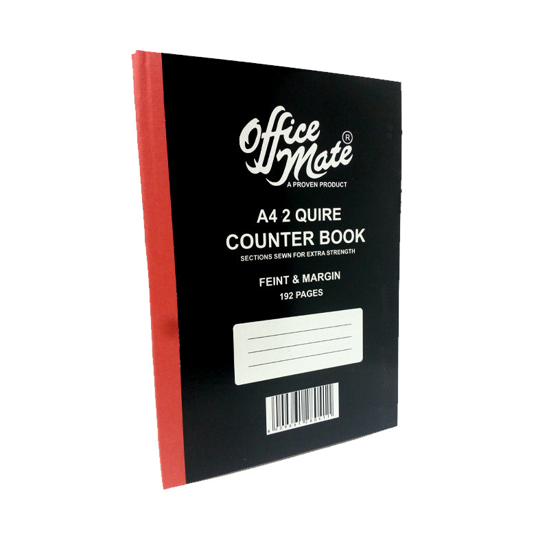 Office Mate A4 192 Page Feint & Margin Counter Book