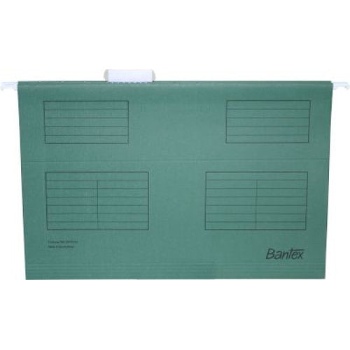 Bantex Foolscap dark green suspension files - pack of 10