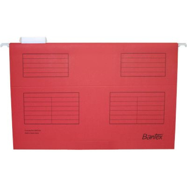Bantex Foolscap red suspension files - pack of 10