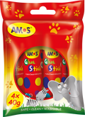 AMOS four 40g glue sticks in red hanging packaging marked 4 x 40g.