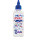 AMOS liquid glue 120ml clear bottle with a blue nozzle.