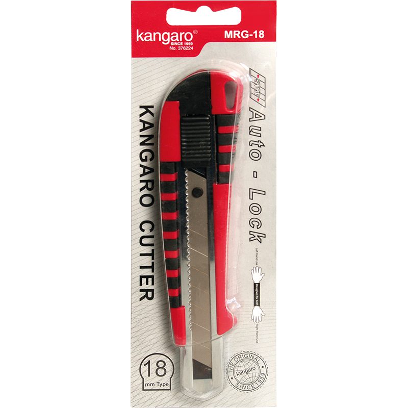 Kangaro MRG-18 cutter with a red and black handle in retail packaging.
