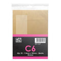 LEO C6 Manilla Window Self Seal Envelopes, 114 x 162mm, Pack 25