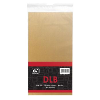 LEO DLB Manilla Self Seal Envelopes, 110 x 220mm, Pack 25
