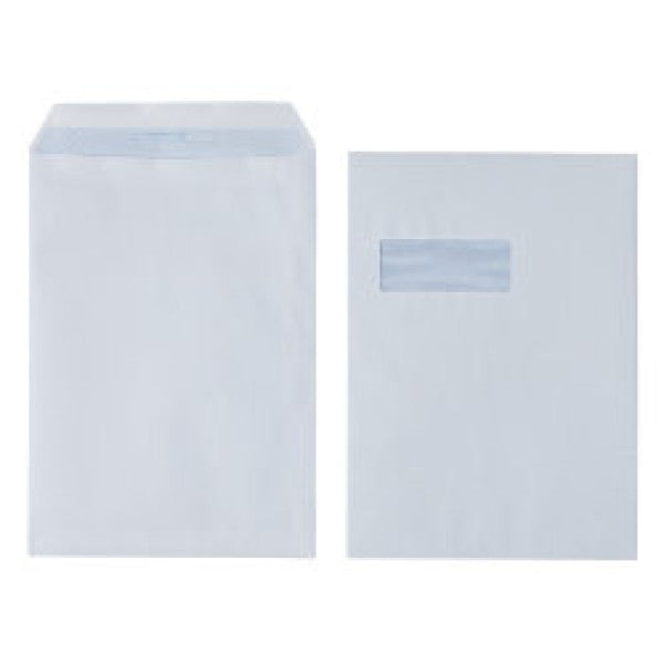 LEO C4 white window self seal envelopes, box of 250