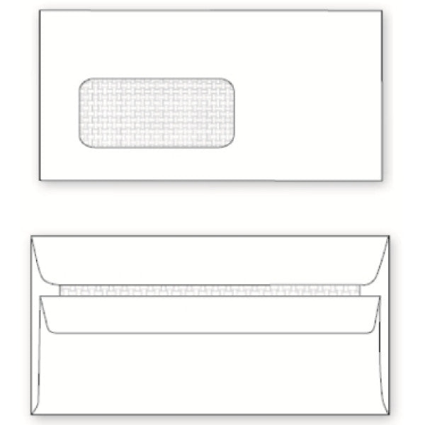 LEO DLB white window self seal envelopes, box of 500