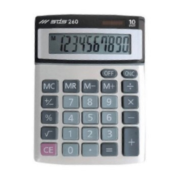SDS 260 silver 10-digit desktop calculator