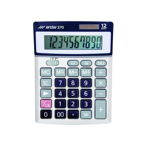 SDS 270 silver 12-digit desktop calculator