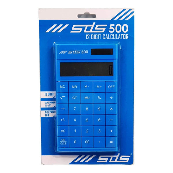 SDS500 sky blue 12-digit desktop calculator