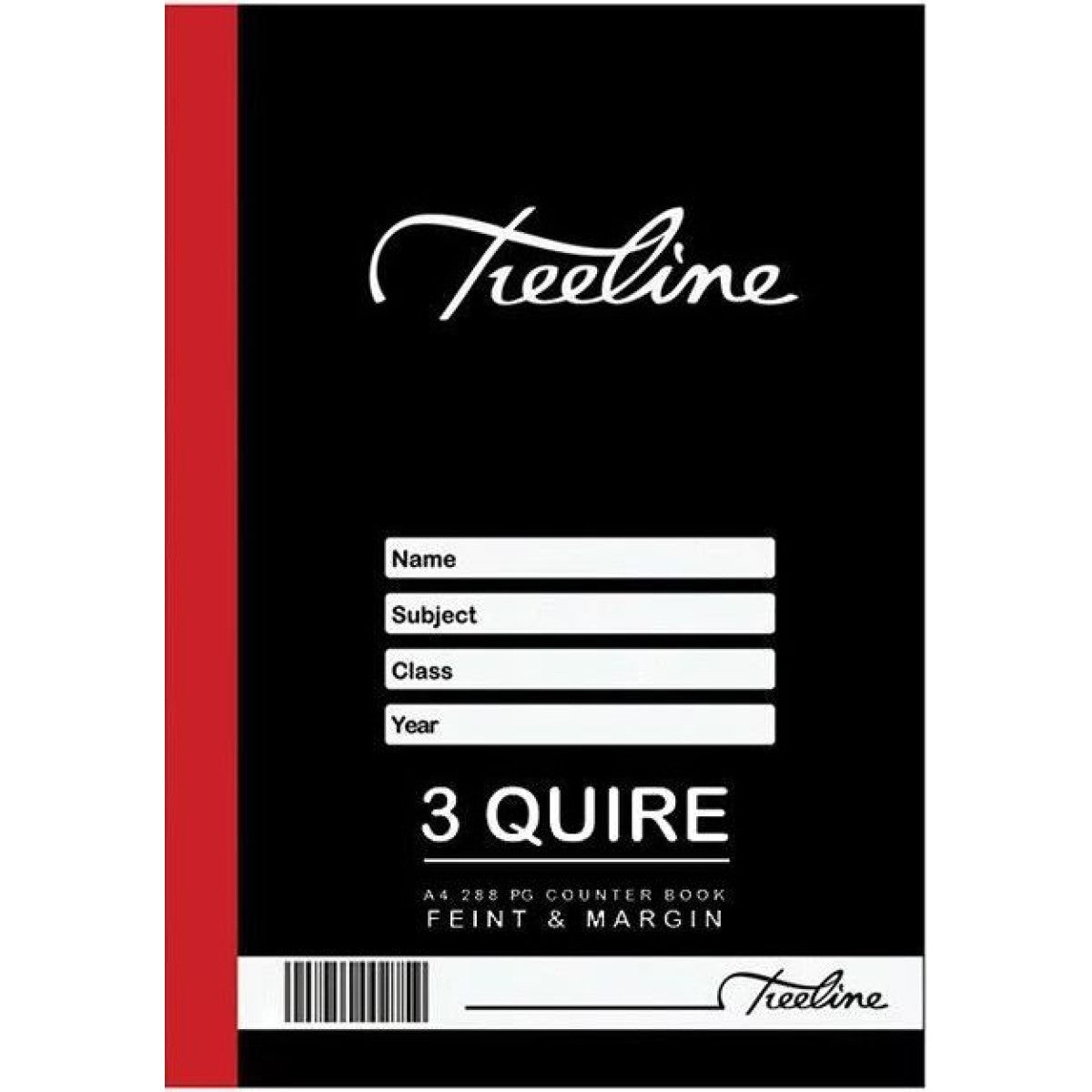 Treeline A4 192 Page Feint & Margin Counter Book
