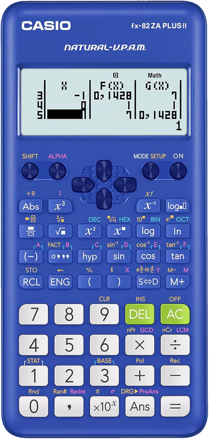Casio FX-82ZA Plus II Scientific Calculator - Blue