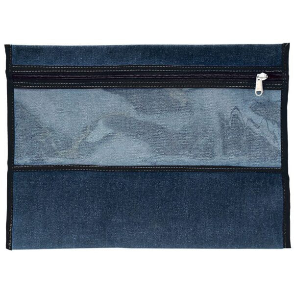 4Stationery denim subject bag with window