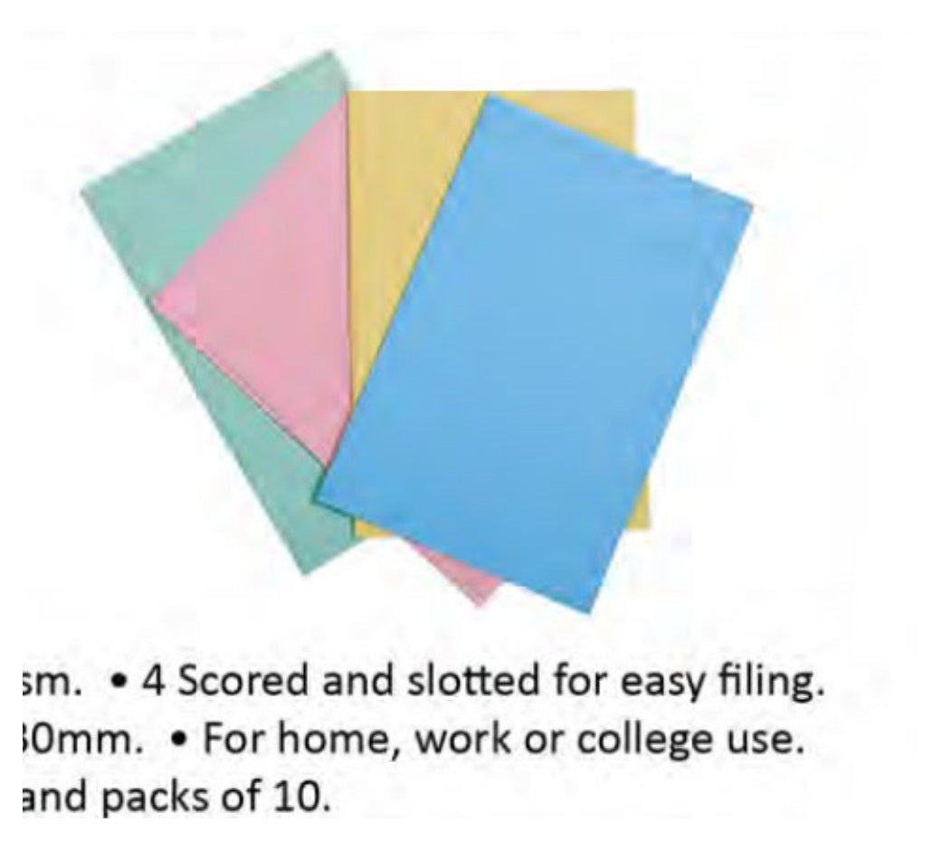 Donau straight-cut 180gsm pastel folders