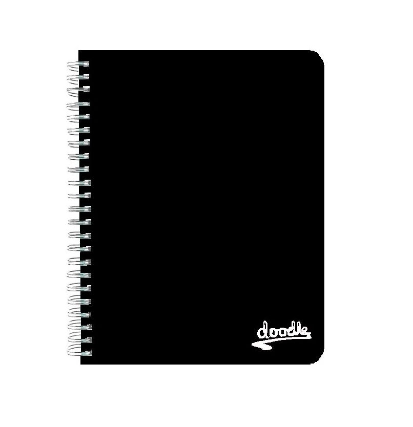 Donau Doodle A4 Pastel Wiro Notebook - Black