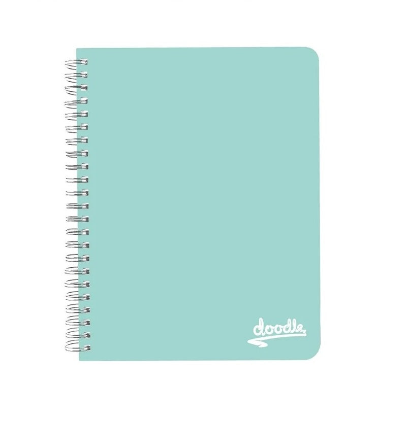 Donau Doodle A5 Pastel Wiro Notebook - Aquamarine