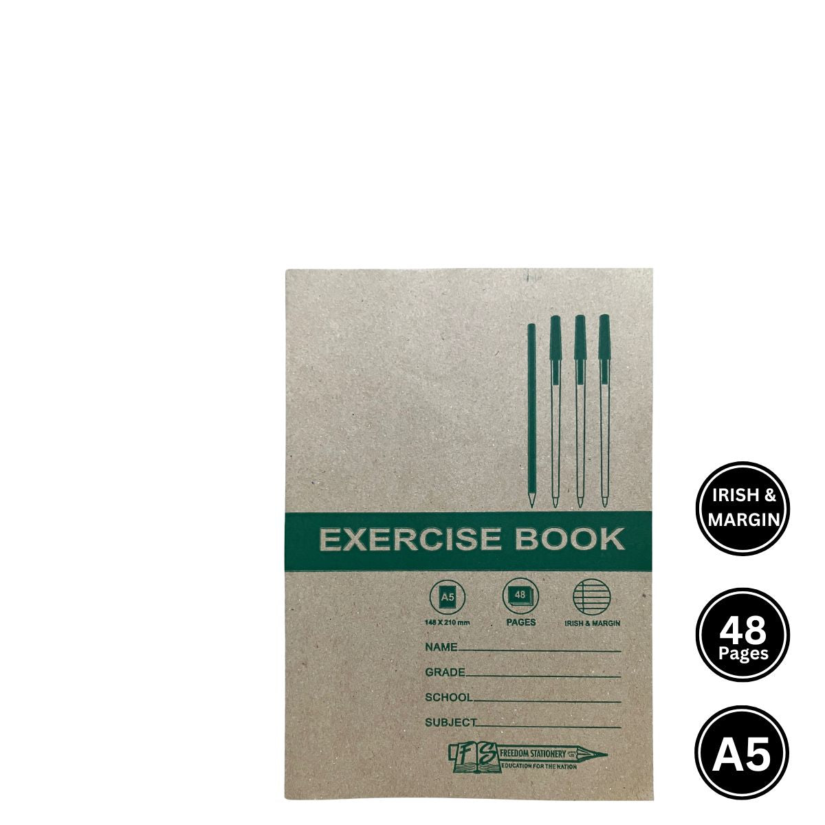 Freedom A5 48 Page Irish & Margin Exercise Book