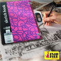 FLIP FILE SMART FILE SKETCH BOOK A3 WITH HANDLE PINK / PURPLE
