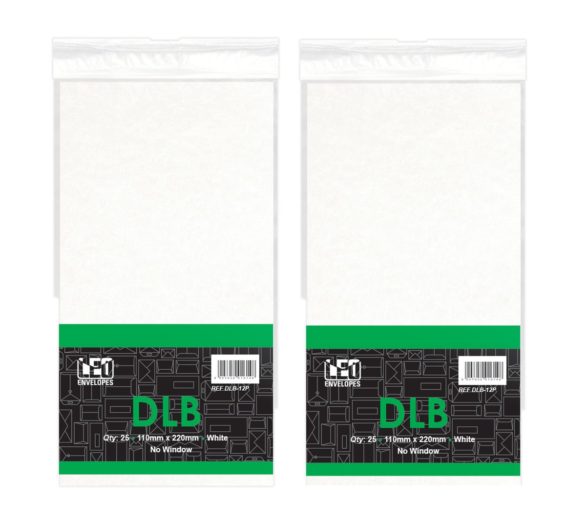 LEO DLB White Opaque Self Seal Envelopes - Pack 25