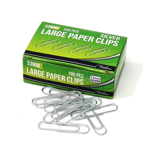 Treeline silver 33 mm gemclips, pack of 100