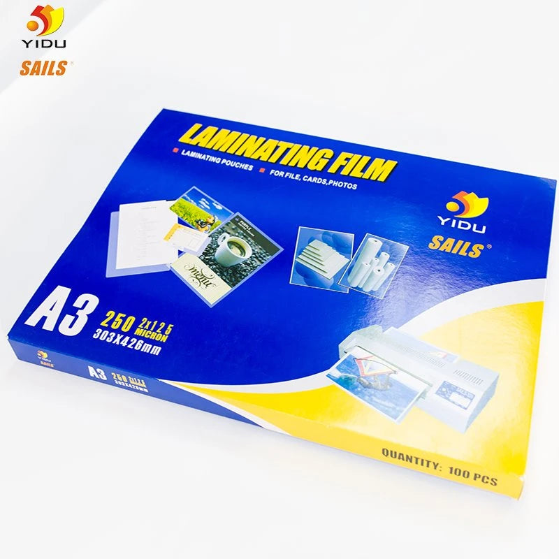 YIDU A3 clear laminating pouches 250 micron 100 pack