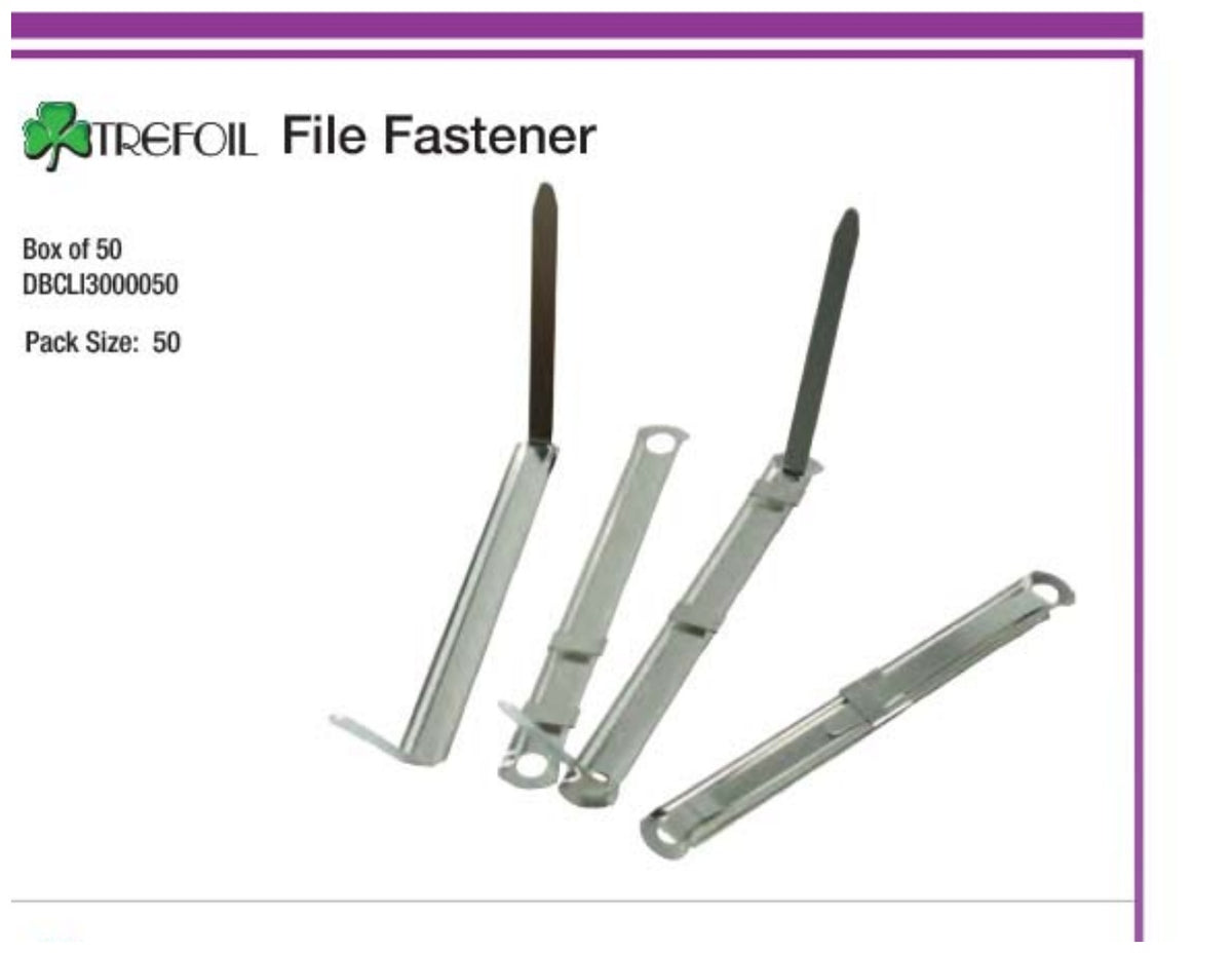 Trefoil File Fastener box of 50