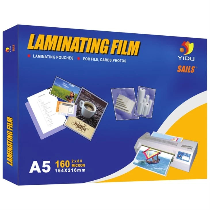 YIDU A5 clear laminating pouches 160 micron 100 pack